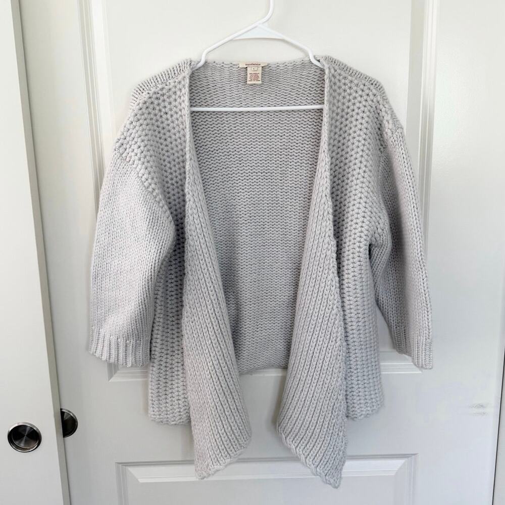 Sundance Alpaca Wool Blend Chunky Knit Open Cardigan Large